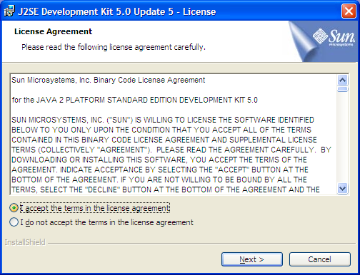 Java License Agreement