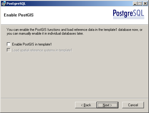 Enable PostGIS